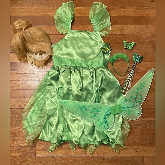 Amazon Other - NWOT Disney Kids Tinkerbell Costume with Wig, Size 150 (9-10 years)